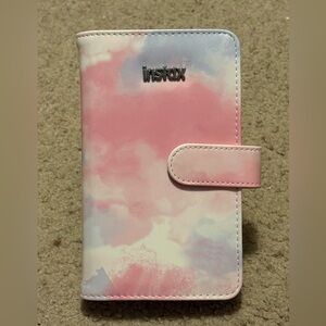 NWOT instax small photos photo album with pink and blue hue